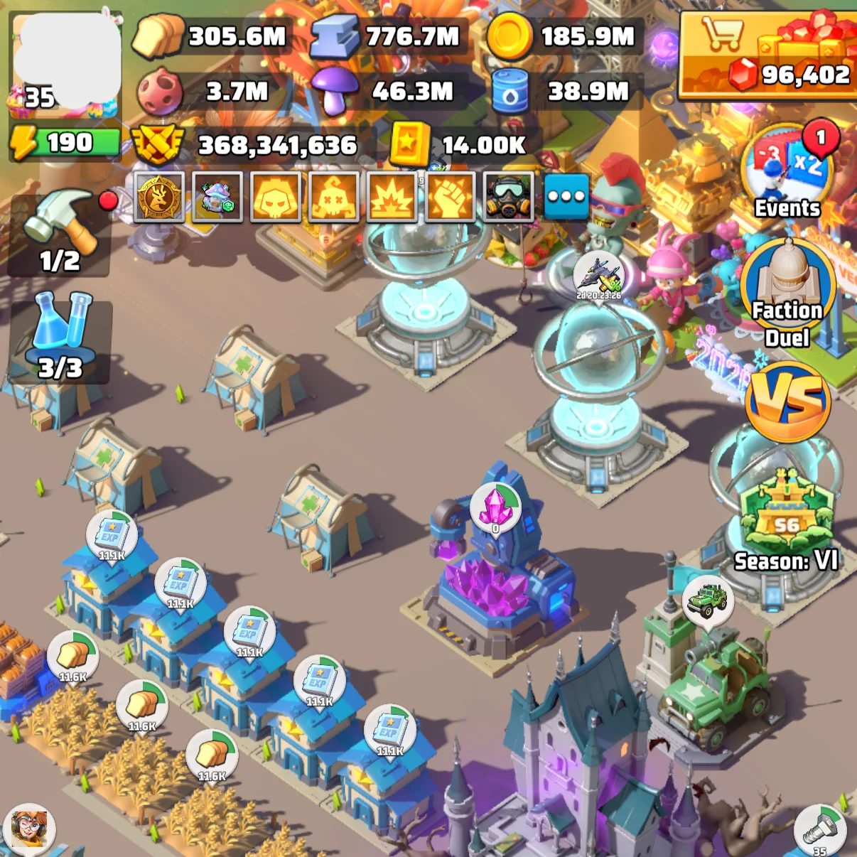 Last War account for sale with THP 198M power Medium Account