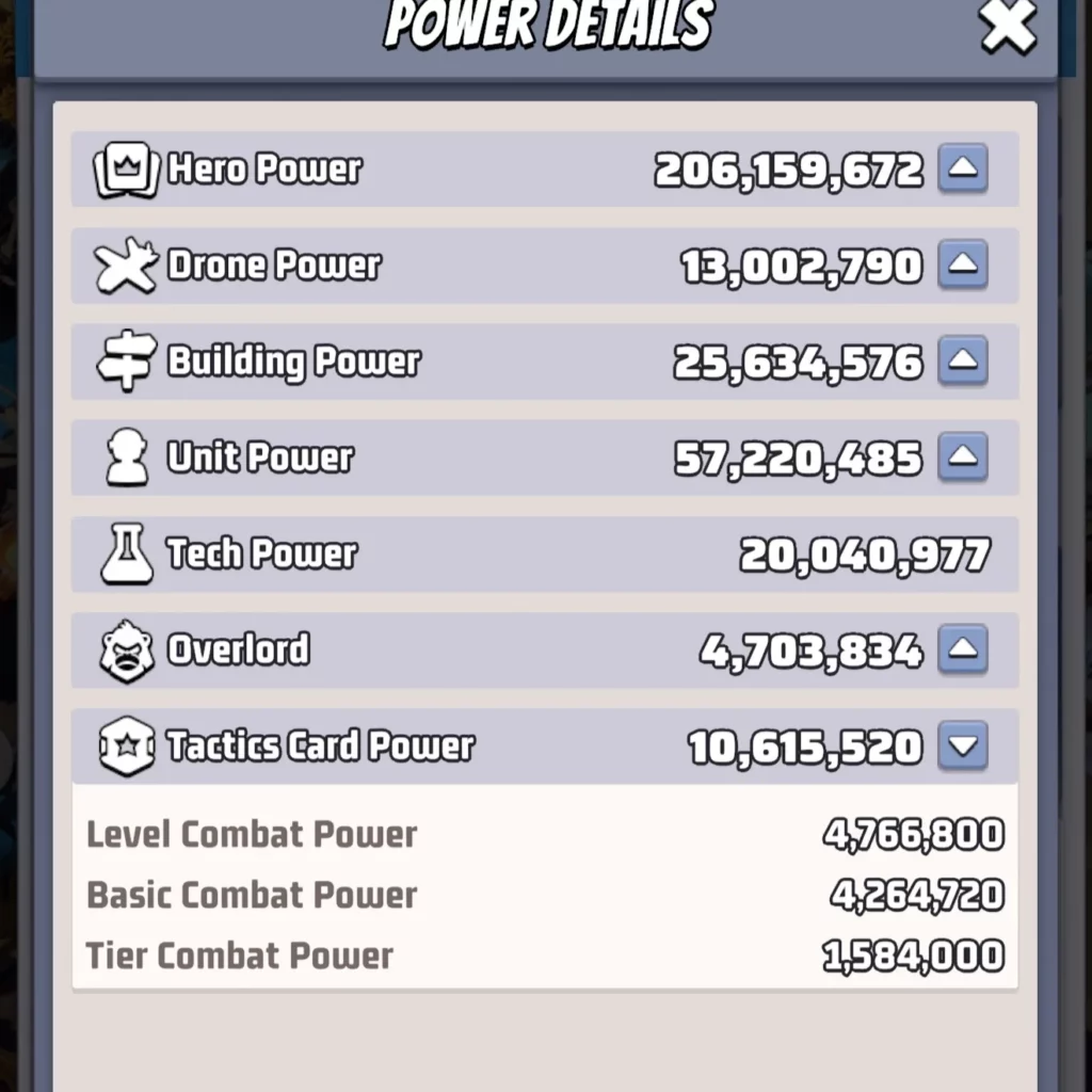 Last War account for sale with THP 206M Whale Account